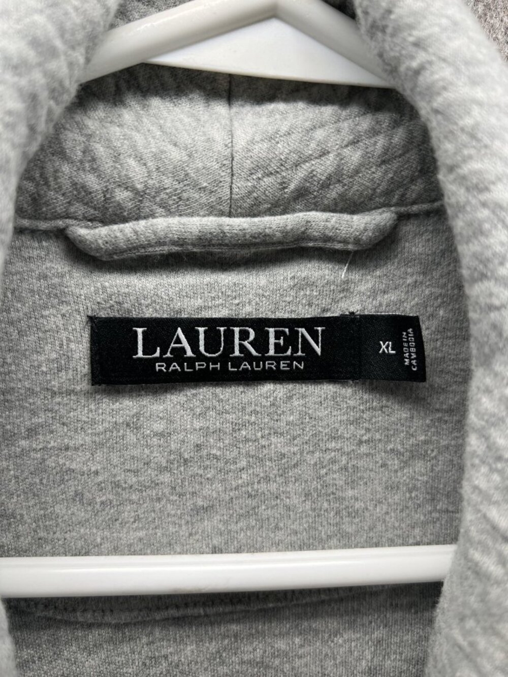 Lauren Ralph Lauren Kimono Robe Womens XL Gray Cotton Jersey Belted Logo Lounge - Picture 2 of 10
